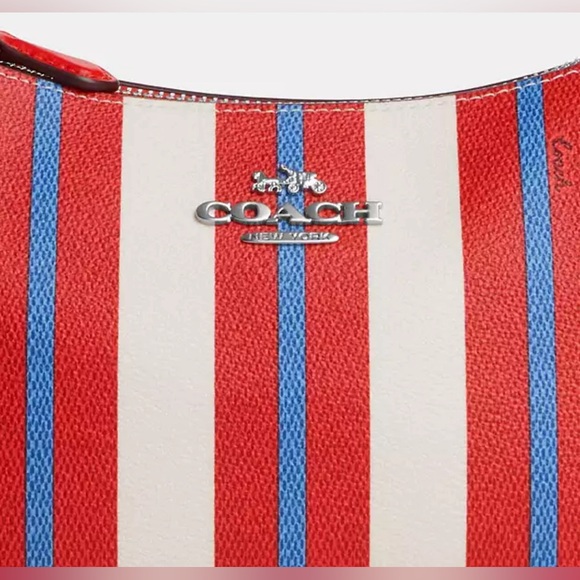 NWT - Teri Shoulder Bag - Red and Blue Striped Crossbody Bag - Picture 4 of 8